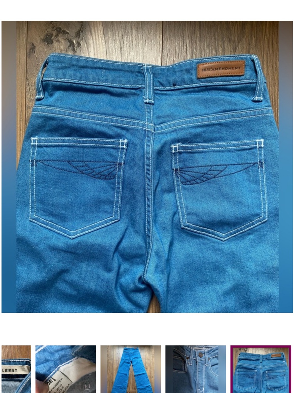 High-Rise Wide-Leg Women's Jeans in Bright Blue - Picture 7 of 7